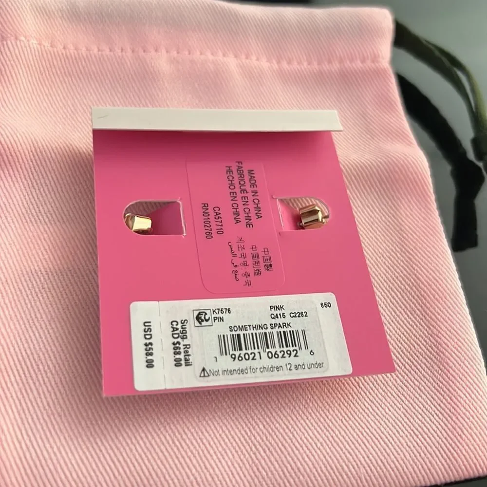NWT KATE SPADE butterfly rosegold pink earrings J